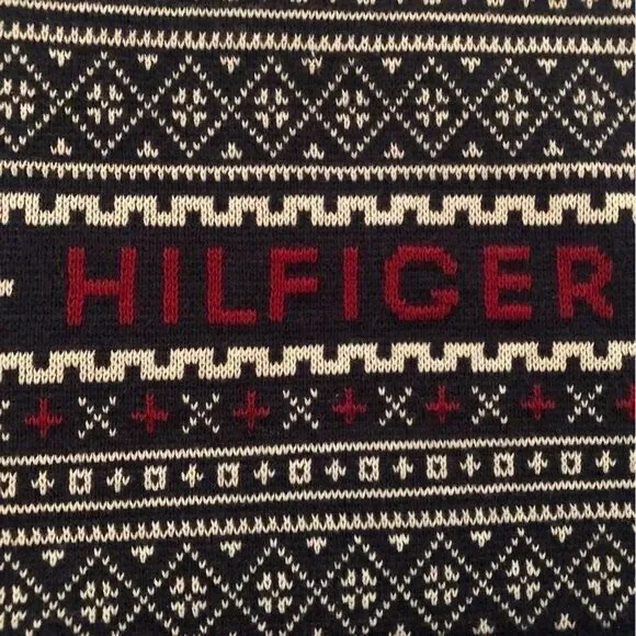 Tommy Hilfiger Mens Vintage Fleece Knit Navy Ski 1/4 Zip Pullover Jacket Sweater - Picture 6 of 15